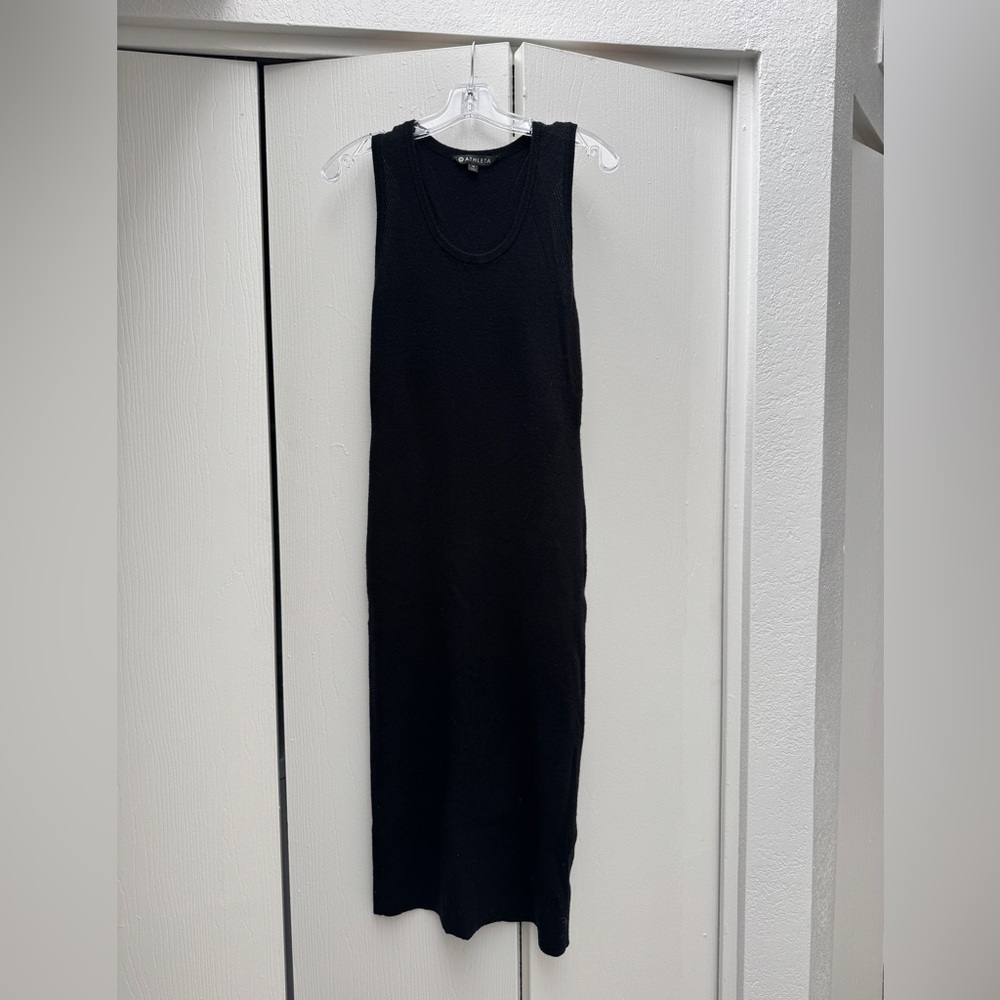 Athleta Merino Wool Black Midi Dress